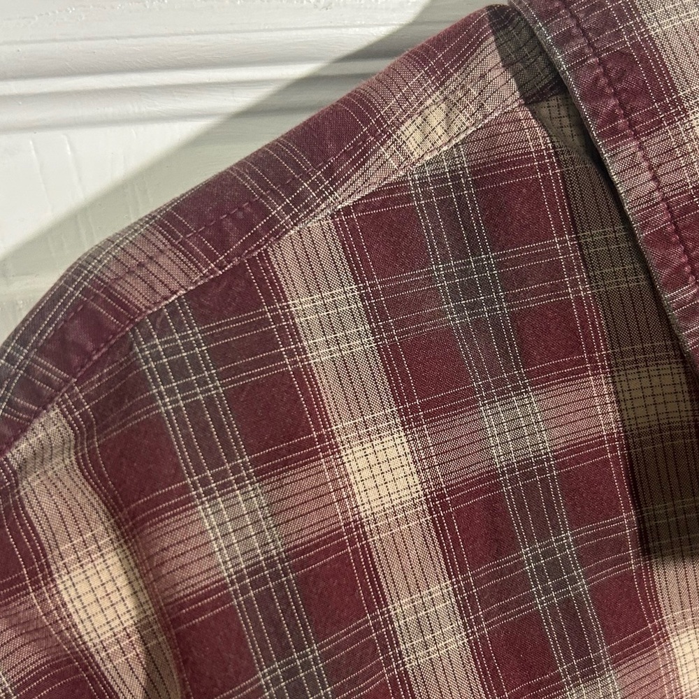 Carhartt Men's Plaid Cotton Long Sleeve Shirt Size XX-Large Brown Burgundy - Picture 5 of 12